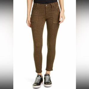 Joie Park French Army Green  Animal Print Skinny Jeans 29